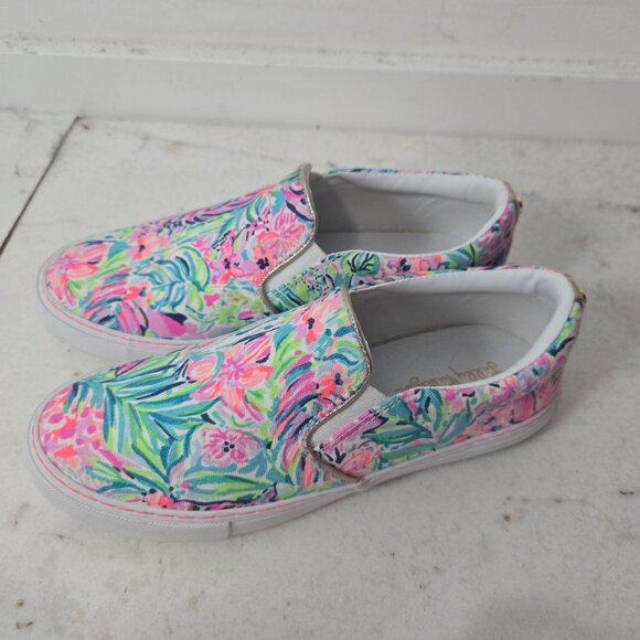 Lilly Pulitzer Shoes - Lilly Pulitzer Size 7  Julie Slip-On Canvas Sneakers Multi Floral Cabana